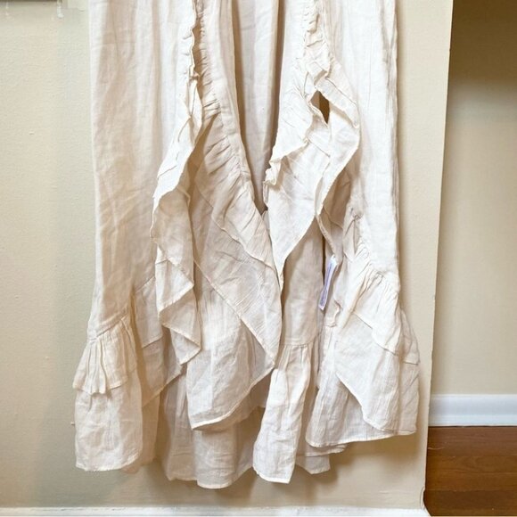NWT Free People X's and O's Midi Maxi Dress Lace Tiered Ruffle Summer Cream XL - Picture 7 of 11